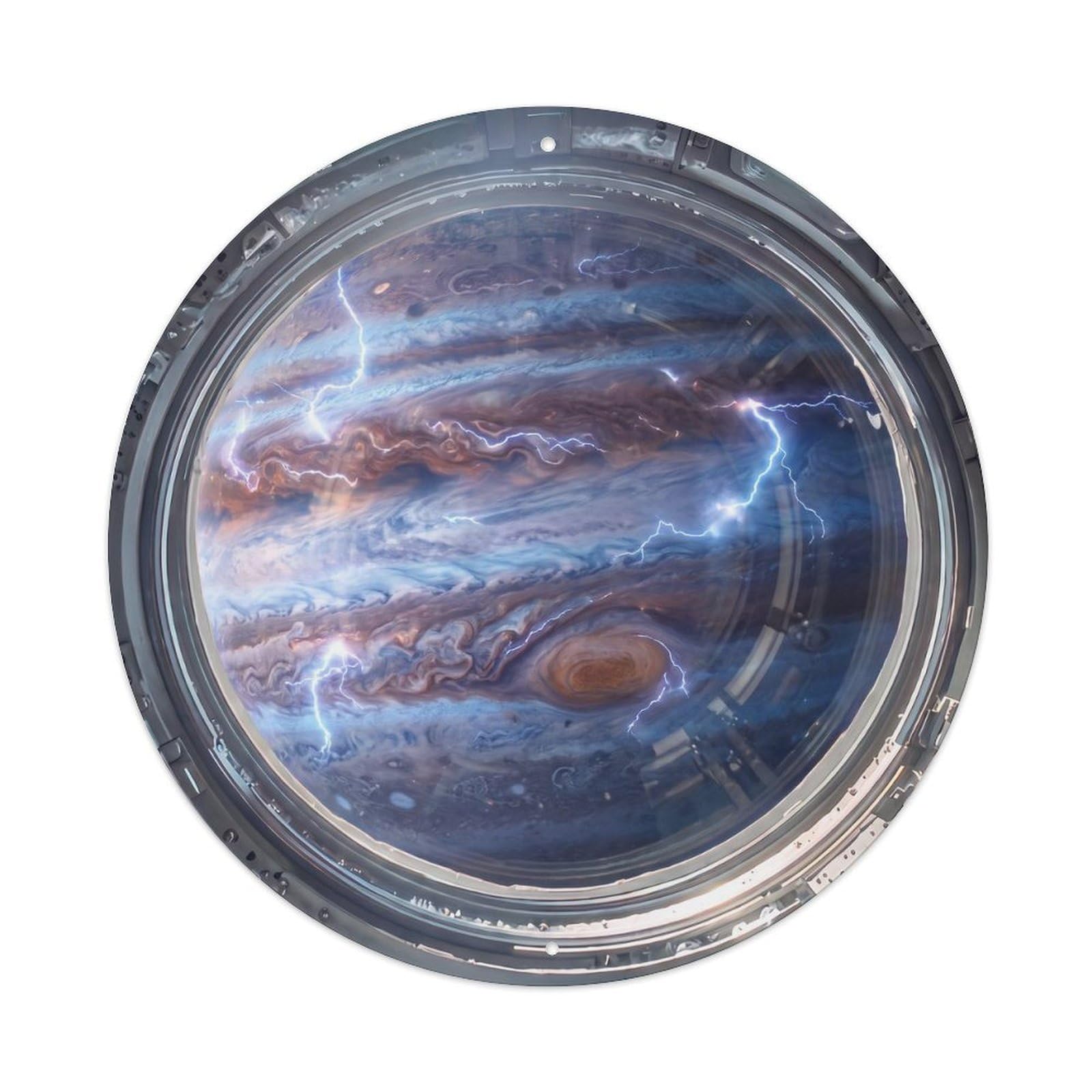 Lightning Storm Gas Giant from Space Station Metal Tin Sign