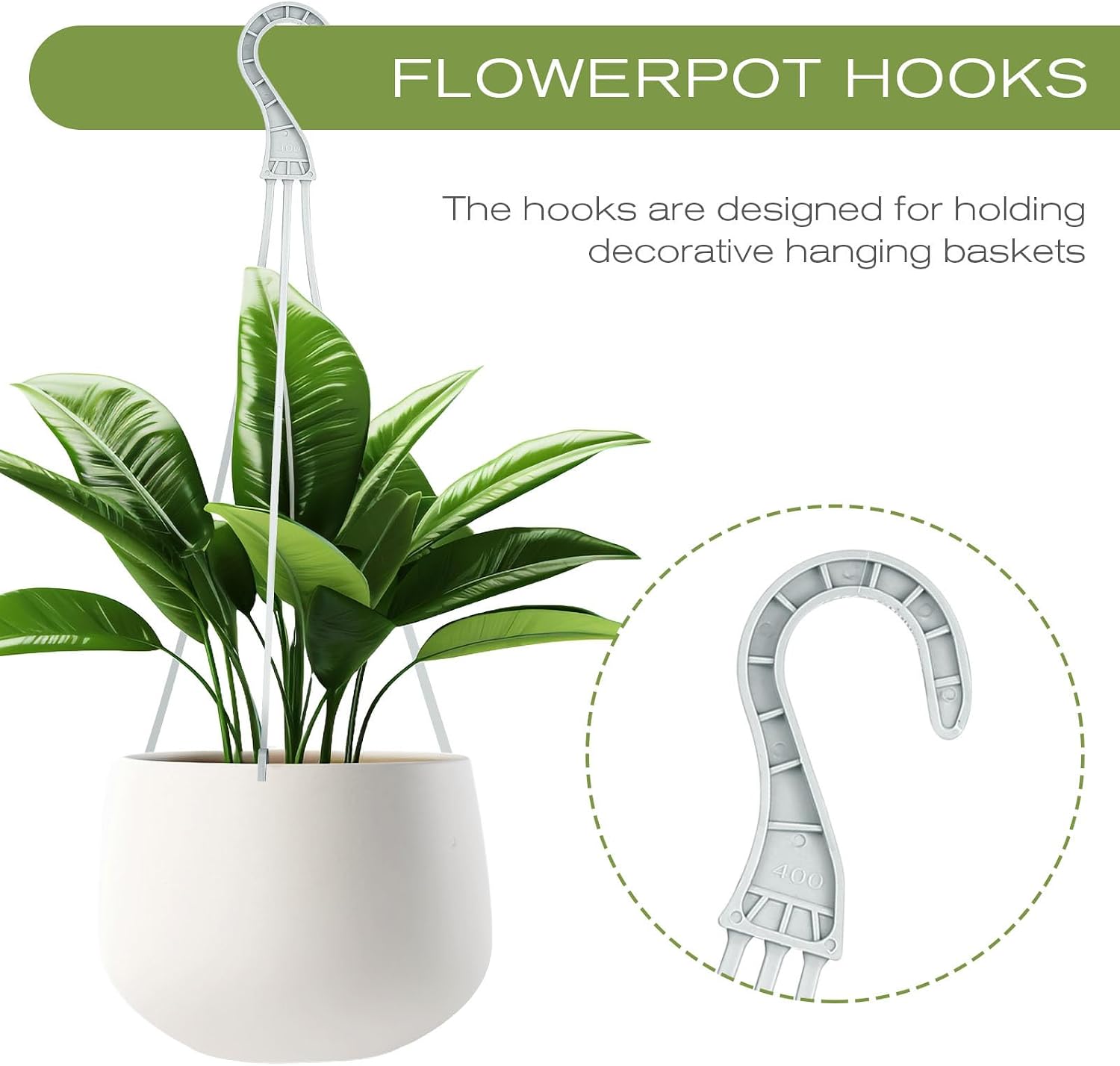 Happyyami Hanging Basket Chains 30pcs Hanging Basket Hooks Extender Plastic Planter Flower Pot Hangers Holders for Plants Flower Basket Wind Chimes Lanterns Bird Feeders Hanging Chains with Hooks