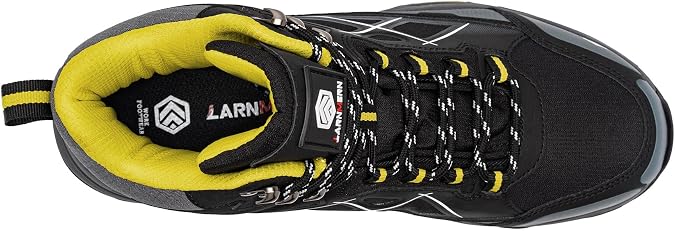 LARNMERN Steel Toe Work Boots Men,Non Slip Safety Shoes,Comfortable Industrial and Constructio Hiking Sneakers