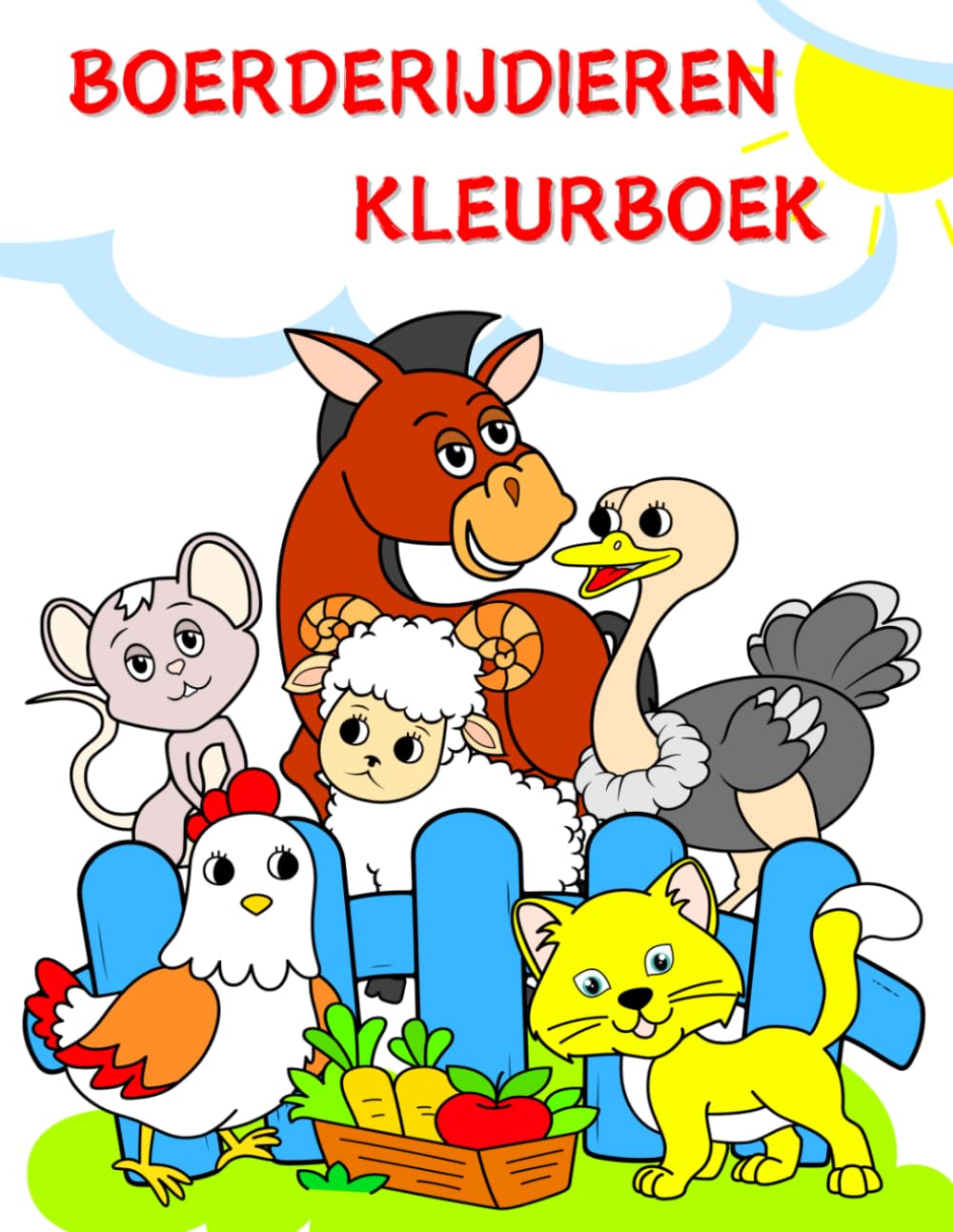 Boerderijdieren Kleurboek: 50 eenvoudige, leuke en gemakkelijke ontwerpen om in te kleuren met schattige koeien, grappige paarden, speelse varkens, kippen en meer, voor kinderen vanaf 2 jaar