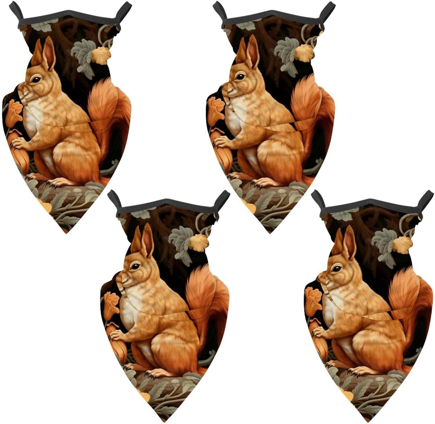 4 Pieces Squirrel Balaclava Ski Mask, Motorcycle UV Protector Scarf, Summer Cooling Neck Gaiter for Men/Women