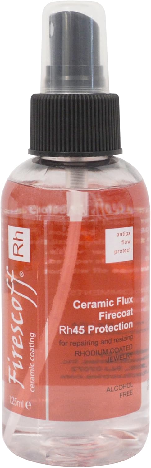 Firescoff Rh Ceramic Flux Coating 125 ML Spray Bottle for Rhodium Precious Metal Jewelry Making Firecoat Rh45 Protection