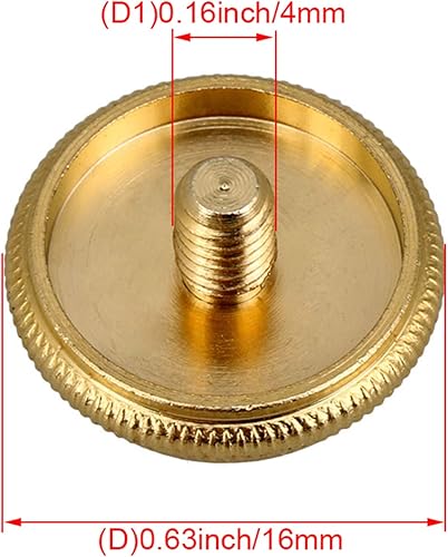 Miniatura 4 de BQLZR Botón de dedo de trompeta verde dorado Instrumentos musicales diámetro 0.630 in piezas de repuesto paquete de 3