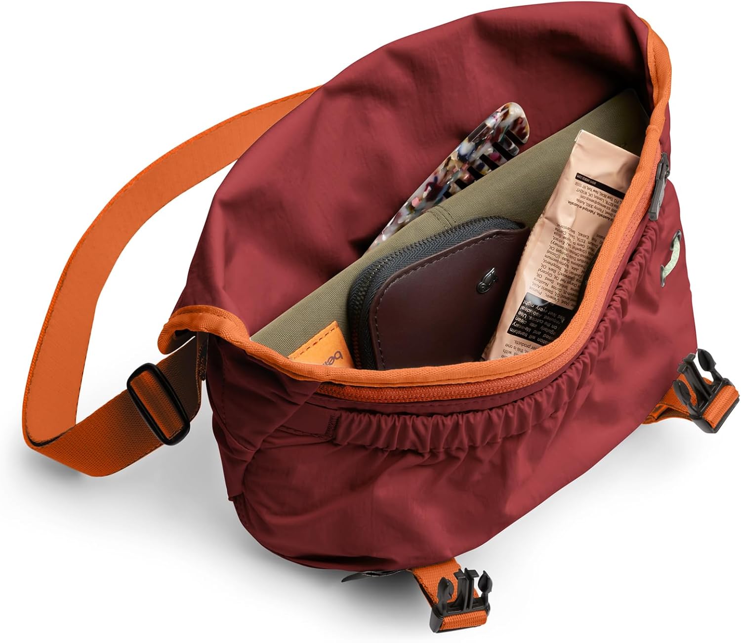 Bellroy Cinch Mini Messenger (6 liter lightweight, compact shoulder bag, water-resistant fabric, effortless organization) - Crimson