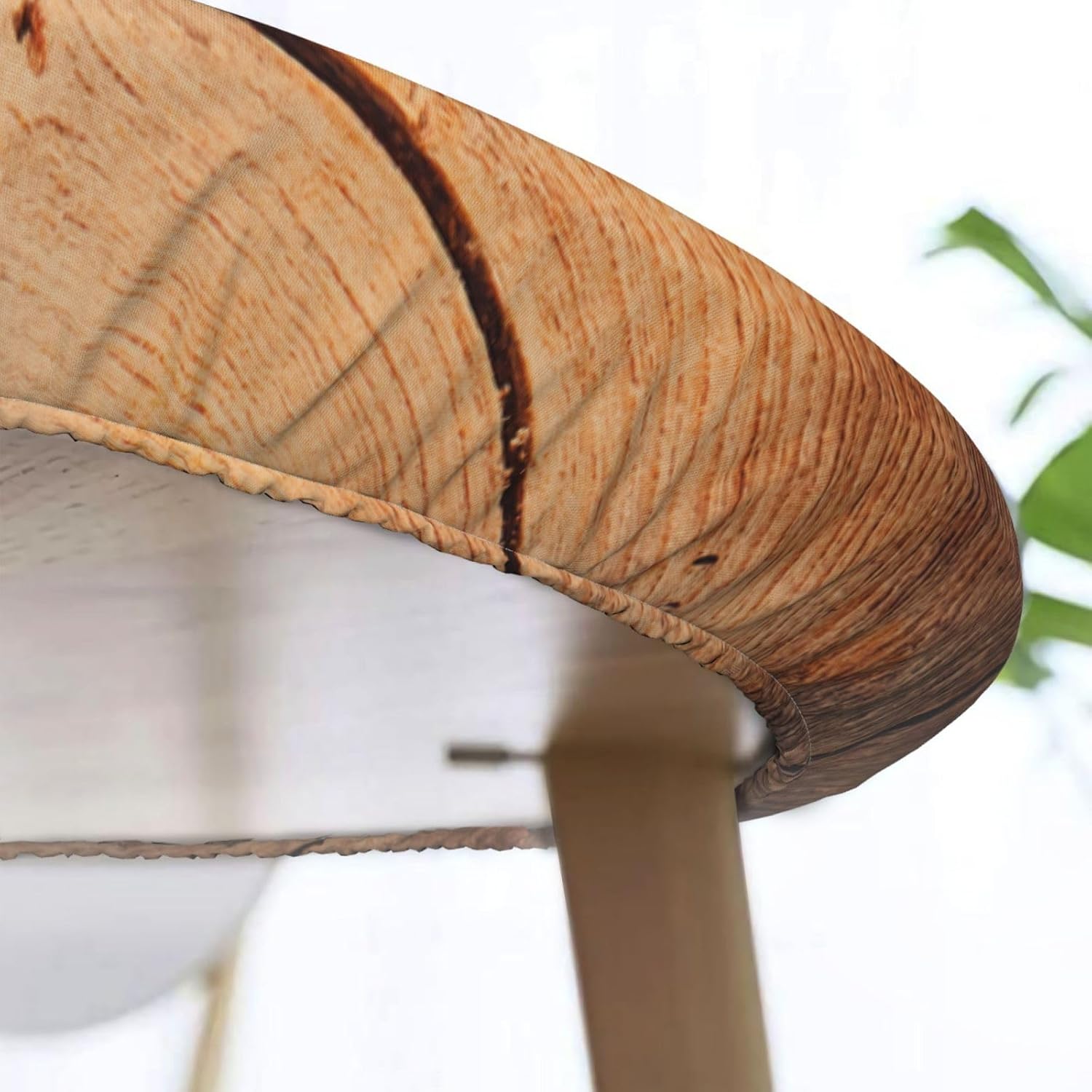 Spring Flowers On Wooden Elastic Fitted Edged Round Tablecloth Waterproof Soft Polyester Table Cloth Washable, for Banquet Home Indoor or Outdoor, Tablecloth Size 70"(Fit for 58.2"-62.1" Table)