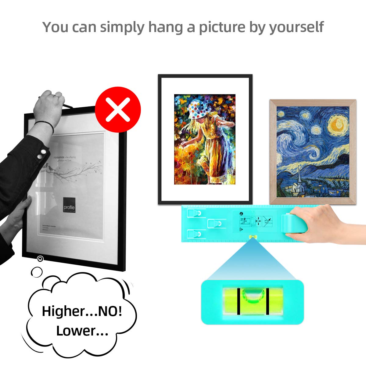 Picture Hanging Tool Kit, 105 Pieces Heavy Duty Picture Hanger Photo