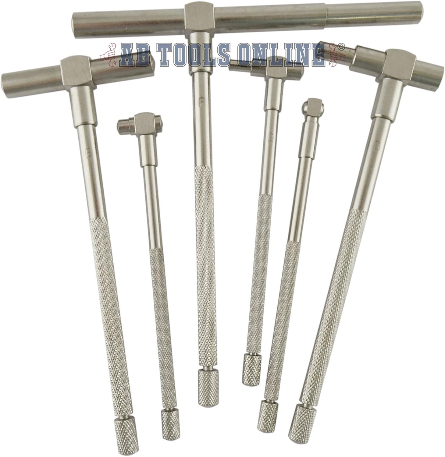 6pc Telescoping Gauge Stainless Steel Depth Bore Hole Cylinder 5/16" - 6" TE884