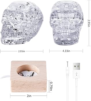 Amazon | 3Dスカルクリスタルパズル スカルアセンブリ 頭蓋骨 頭