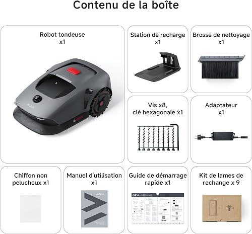 MOVA 1000 Robotic Lawnmower, UltraView Wireless Installation and Accurate Mapping up to 1000 m², smart Obstacle Avoidance, app Control, Improved Off-Road Wheels, U-Shaped Mowing, Fast Charging - 11