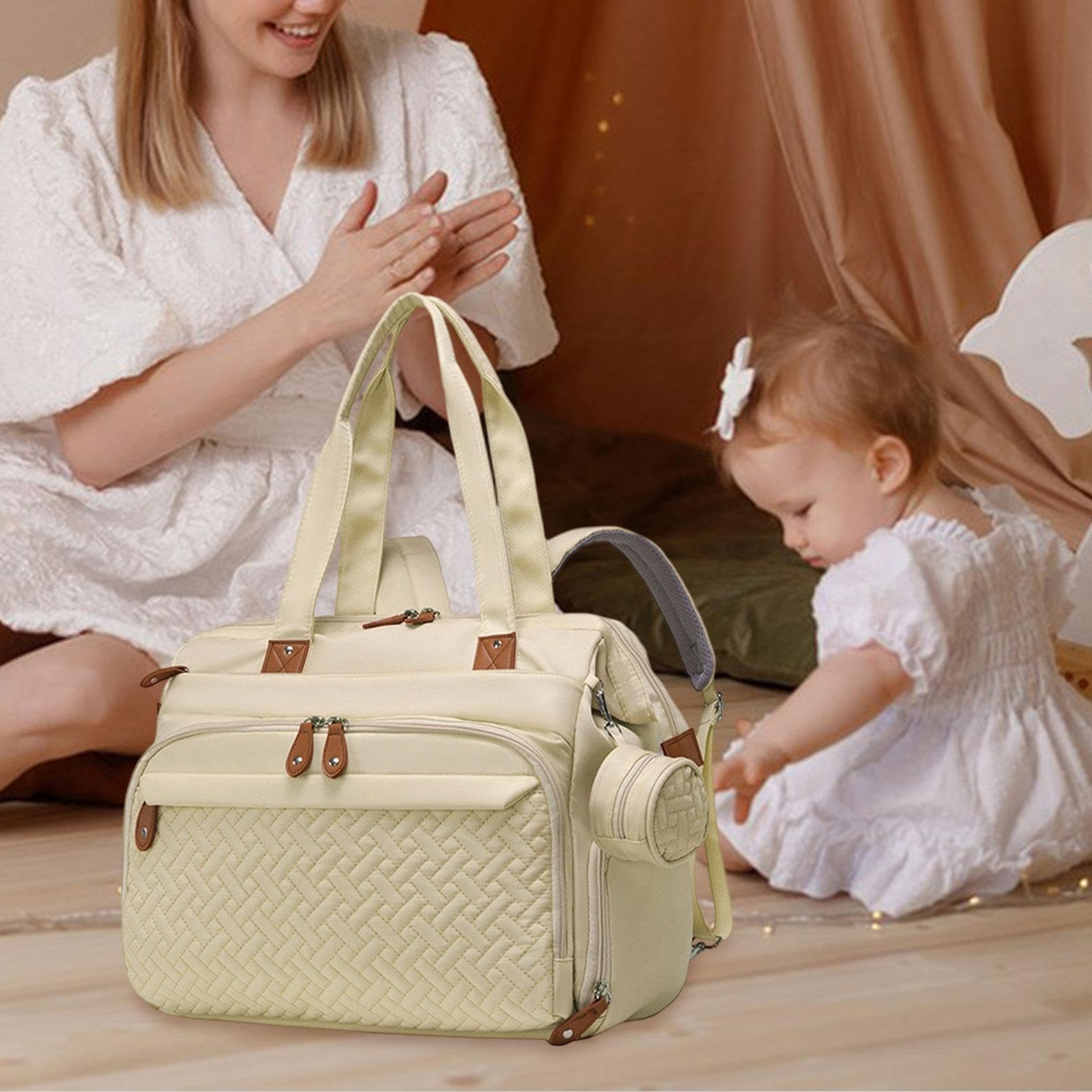 DuskHaven Zaino Fasciatoio con Scomparto per Scarpe, Zaino Allattamento, Custodia per Ciuccio per Donne, per Attività All'aperto, per Papà, Cachi, Taglia unica bambino