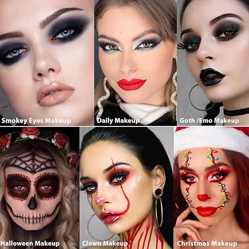 LAKSMI Christmas Makeup Palette, 18 Shades, Red (Red and Green Eyeshadow Palette)(Eyeshadowtray +2pcs Fake Blood)