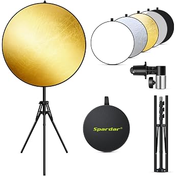 Spardar 110 cm 5-in-1 Reflector with Tripod for Studio Photography
