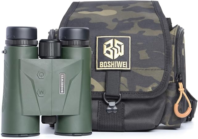 Rangefinder Binoculars for Hunting, 10x42 HD Optics Laser Rangefinder, 2624 Yards Long Distance, IP67 Waterproof for Golf, Bird Watching, Green