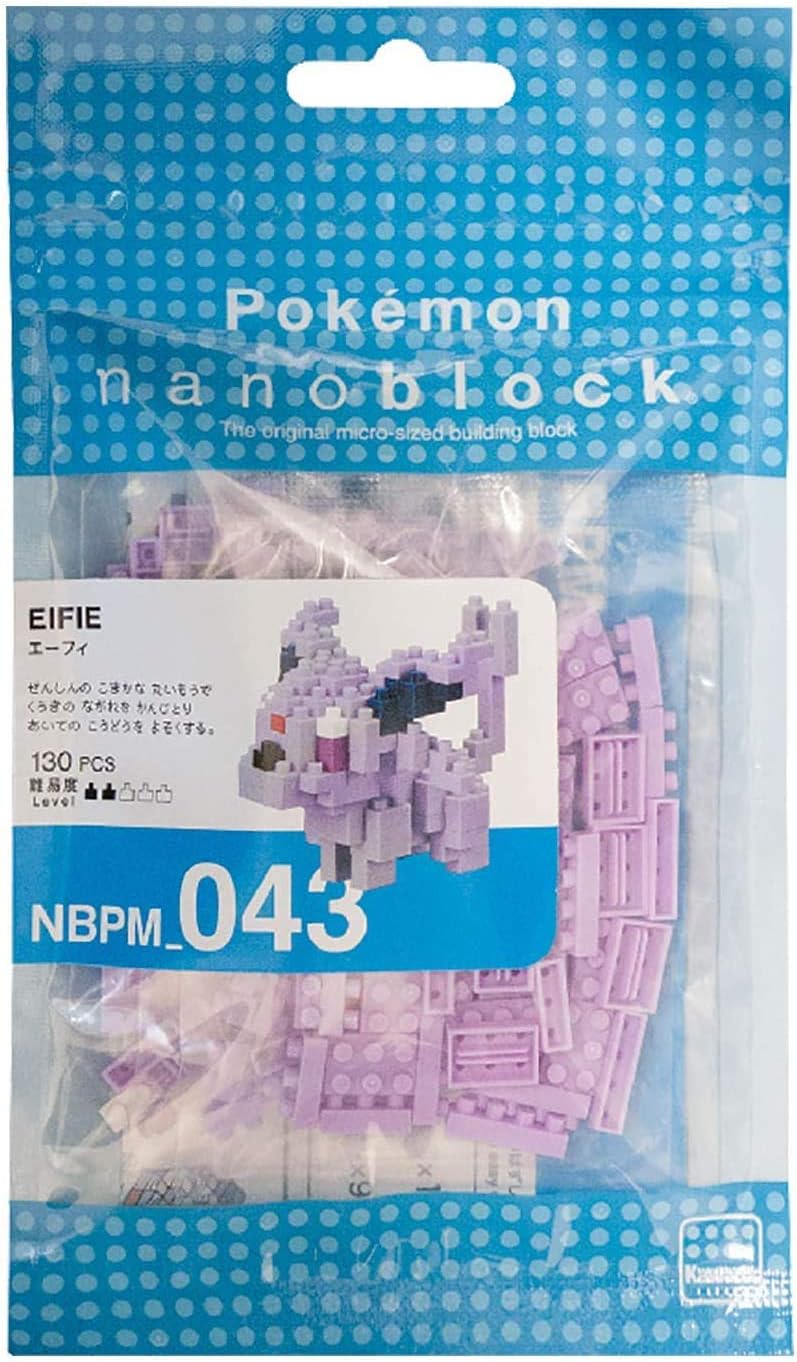 Nanoblock - 3 Sets Bundle - Espeon (Eifie), Umbreon (Blacky) and Mew - Adjustable Pokemon Characters (Japan Import)