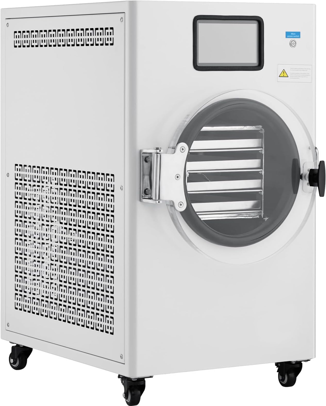 Happybuy Vacuum Freeze Dryer Machine: A 4 - Layer Tray Wonder. With a capacity of 8.8-13.2 LBS per batch, this white - colored machine features adjustable timer and temperature control