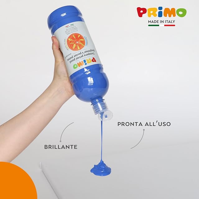 Foto 3 de 8 de PRIMO - Témperas para Niños Lavables +3 Años 1L, Colores Alta Calidad Pintar, Colores para Tela, Vidrio…