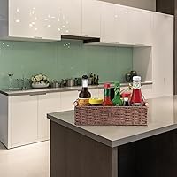 Vista 7 de Cesta de almacenamiento de cuerda de papel redonda de mimbre para organizar con asa, cubos decorativos para encimera, papel higiénico para camiseta