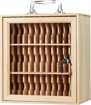 Mobile Phone Locker,Mobile Phone Storage Cabinet Safe Deposit Box School Factory Examination Work Transparent Lock with Numbered Locker Wooden,60bits36bits