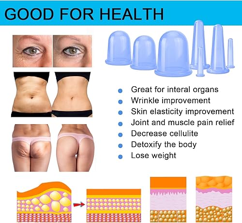 Vista 11 de MAFLY - Juego de terapia de ventosas, 7 piezas de silicona anticelulitis, tazas de masaje con succión al vacío, juegos de ventosas faciales
