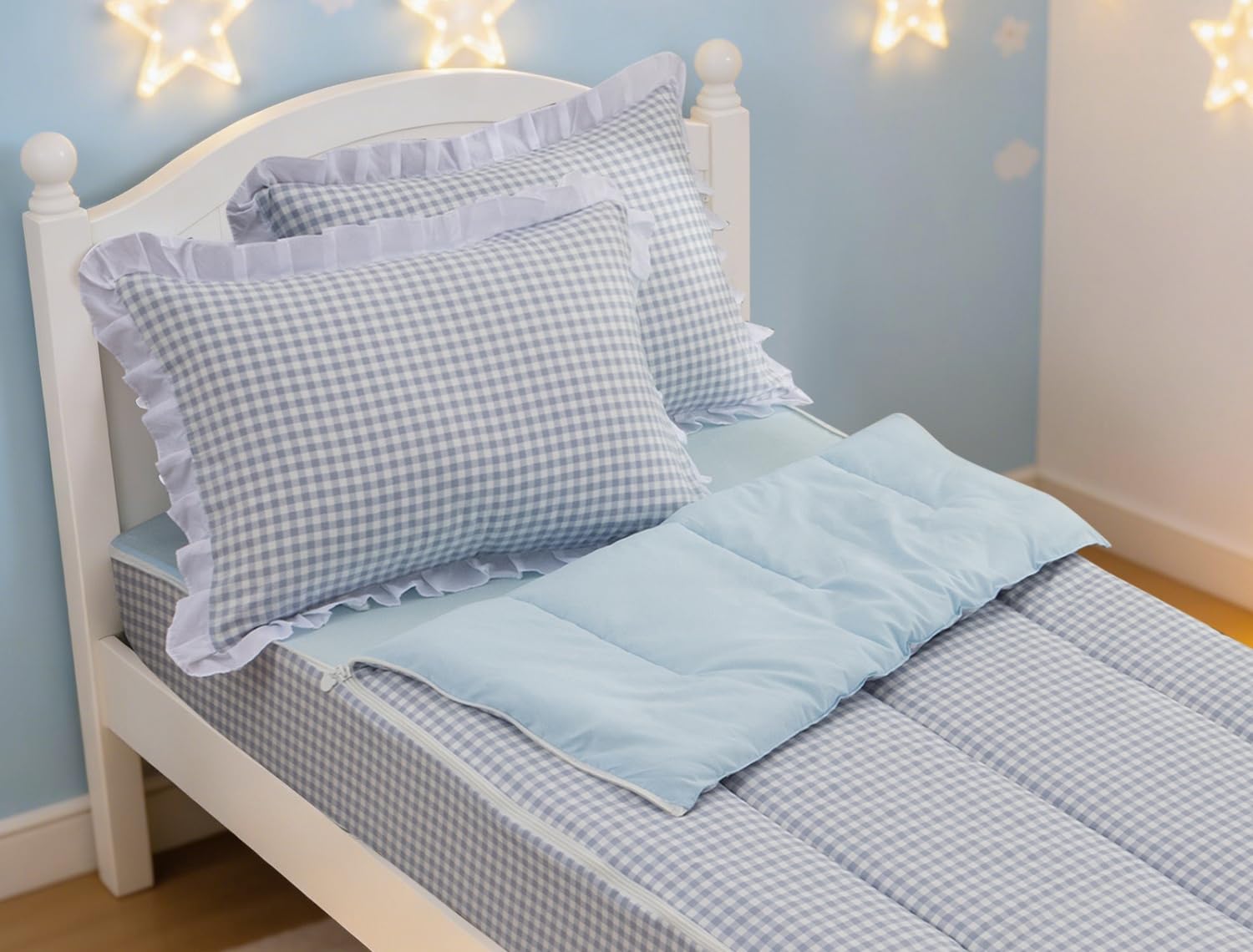Photo 1 of Meeting Story Plaid Zipper Comforter Set - Blue, Full