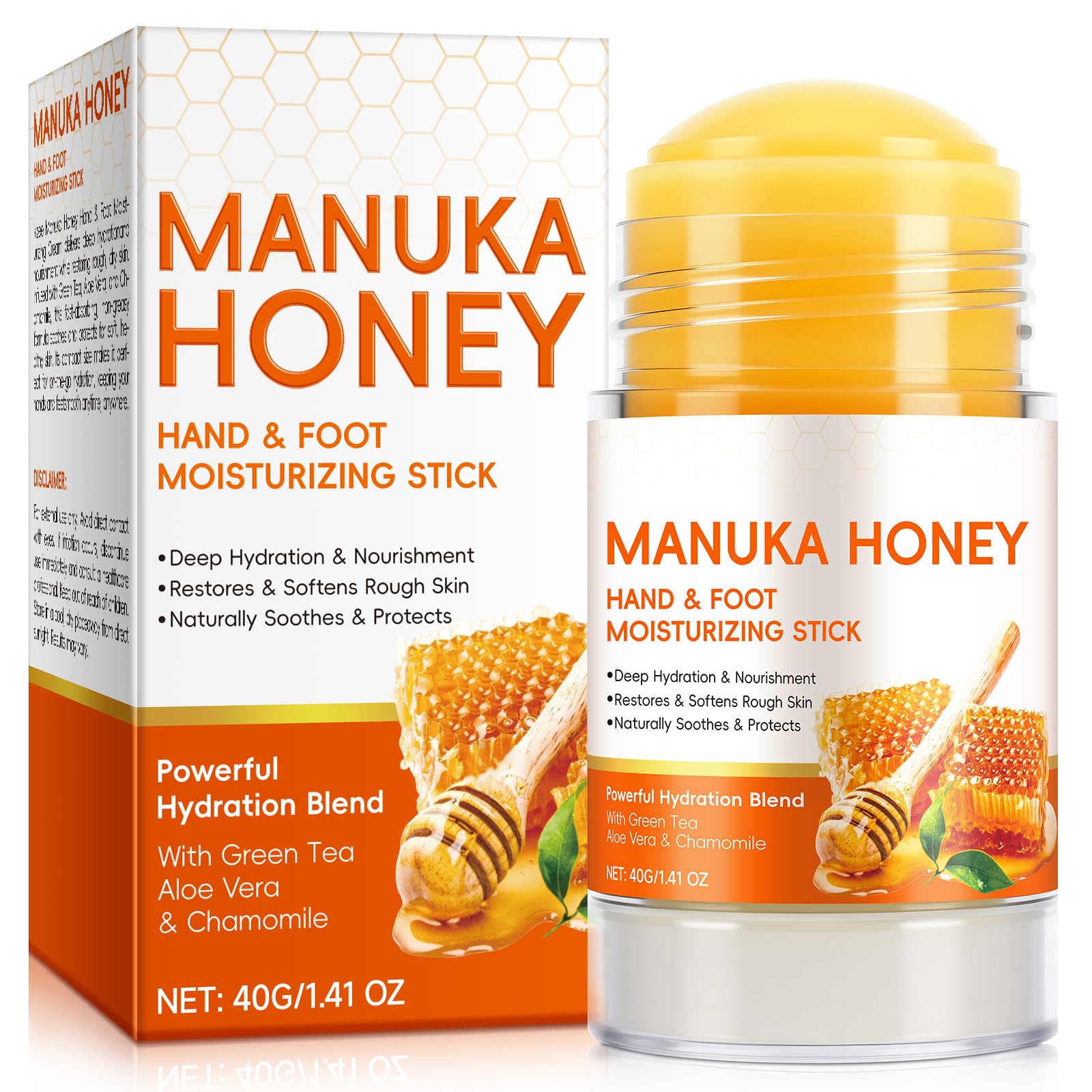 Manuka Honig Fersen & Ellbogencreme - Feuchtigkeitsspendende & Peelende Pflege für Trockene, Rissige Fersen & Füße, Erweichende Hornhautentfernung, für Glatte, Gesunde Haut, 40g