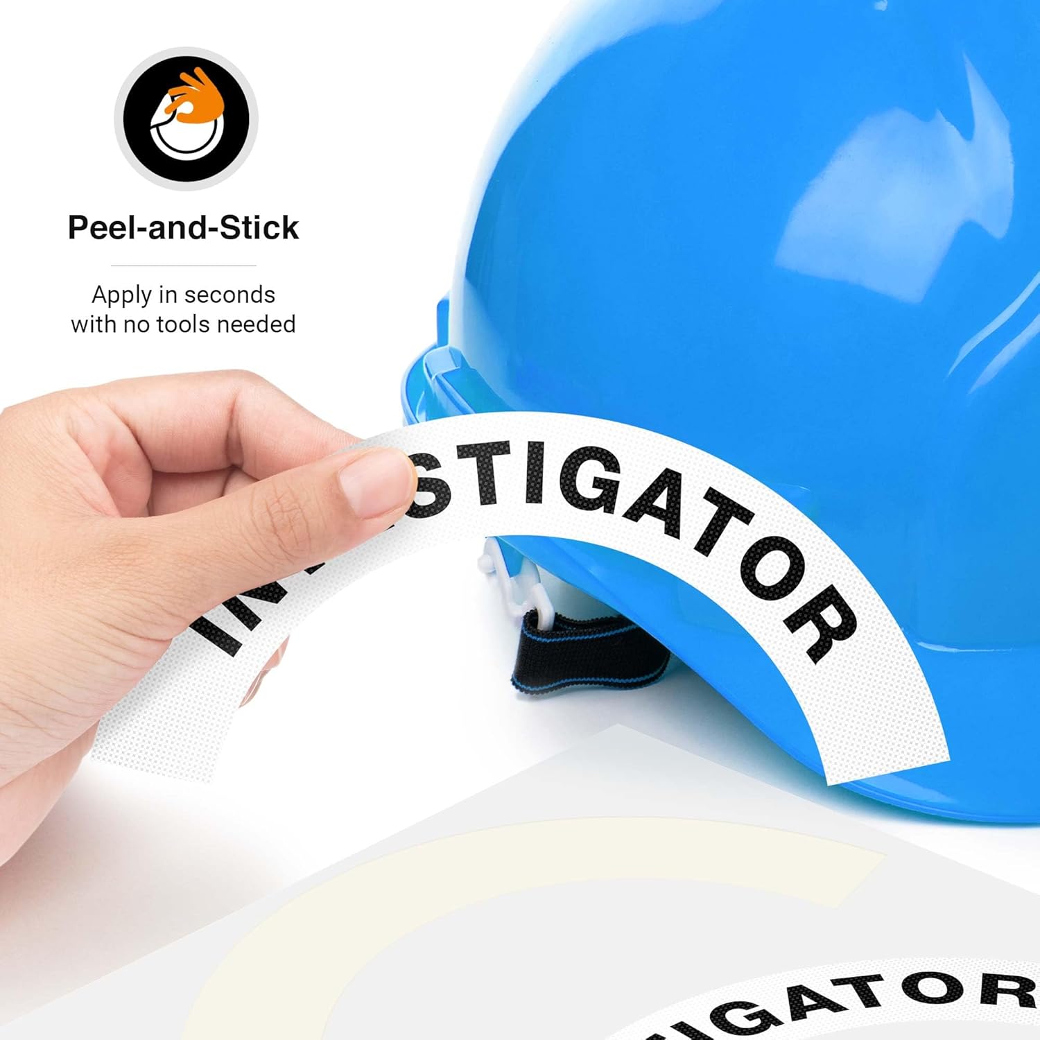 Investigator Hard Hat Sticker, (2 Pack) 3x6.8 Inches, 3M EGP Reflective, Construction Hat Decal, Made in USA by Sigo Signs