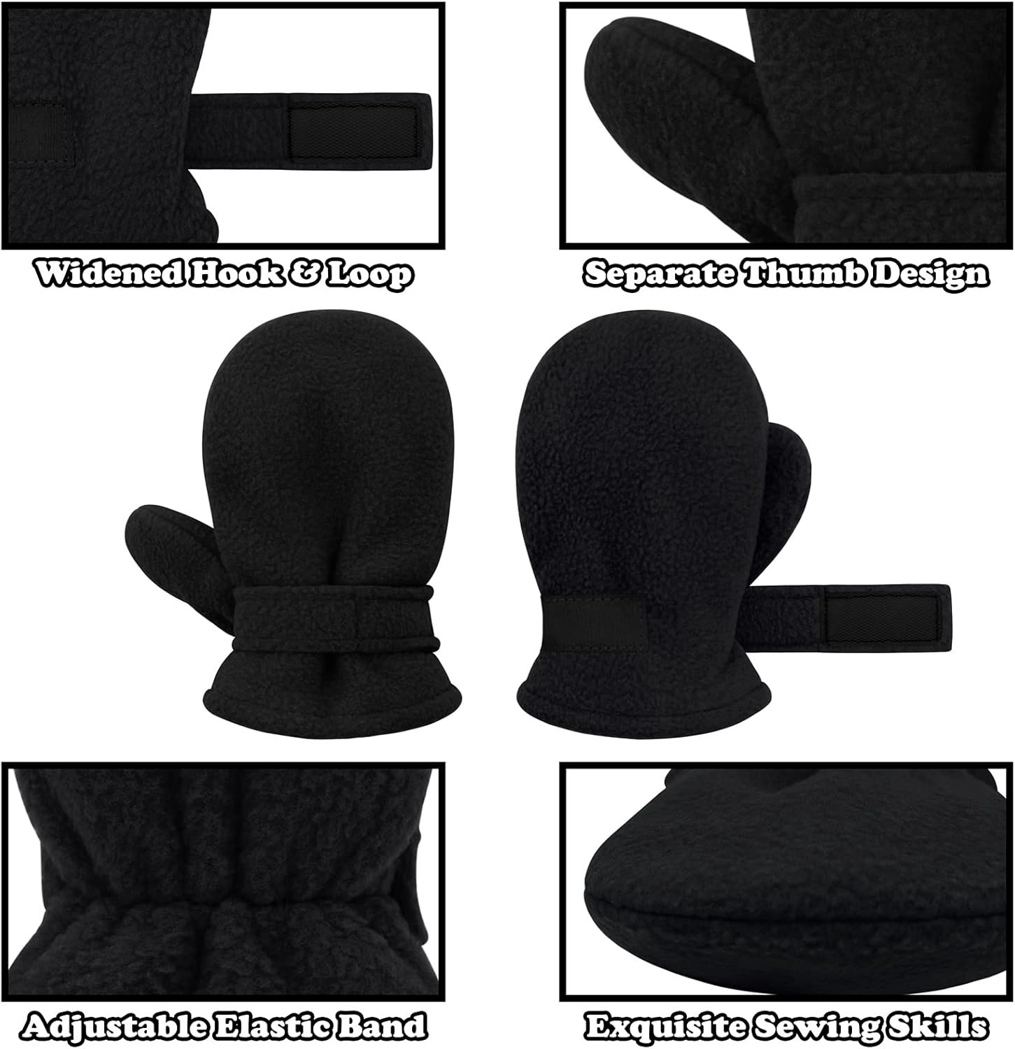 Sarfel Baby Mittens Toddler Gloves Kids Winter Gloves Baby Girl Boy Winter Mittens Infant Mittens 2 Pair Pack - Image 3