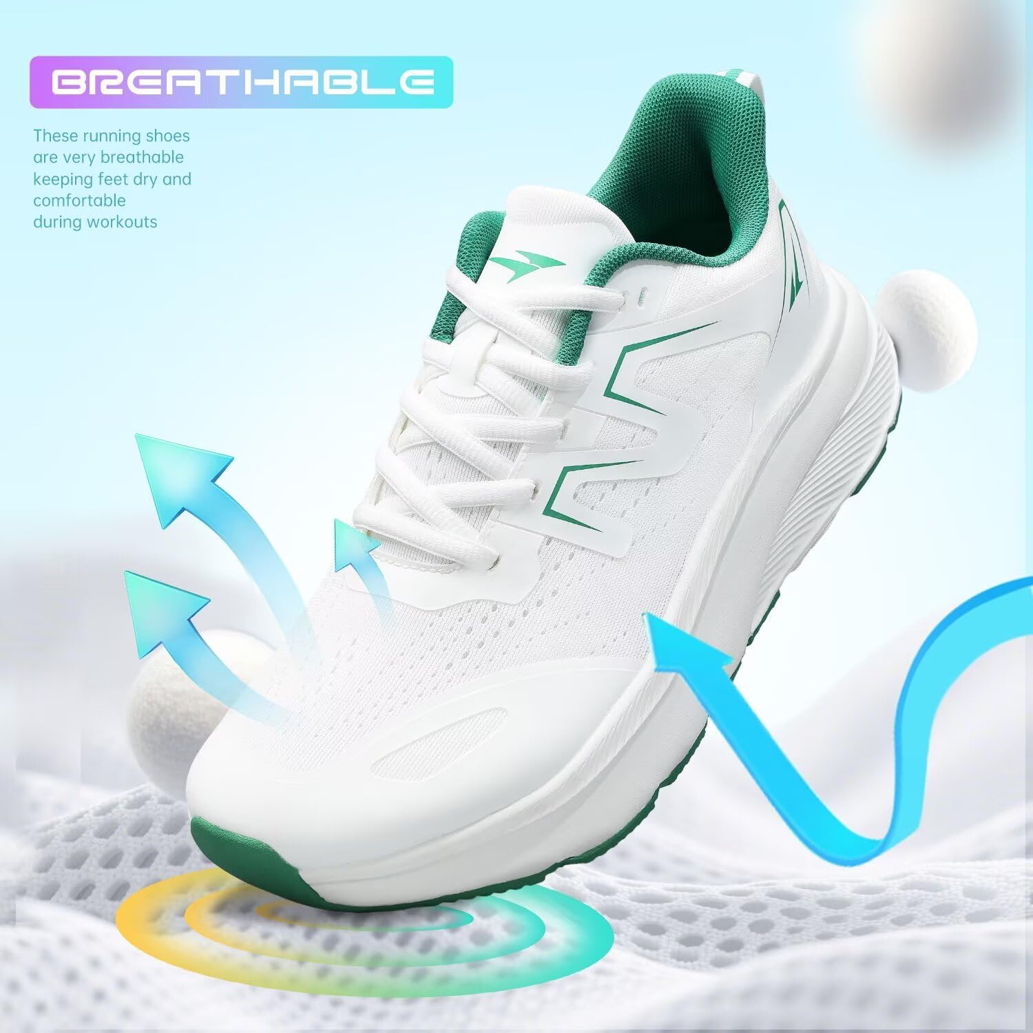 KDN Men's Wide Toe Box Shoes Cushioned Road Running Shoes Non Slip Mens Walking Sneakers for Wide Feet Comfortable Athletic Gym Workout Shoes Wide Width - Image 7