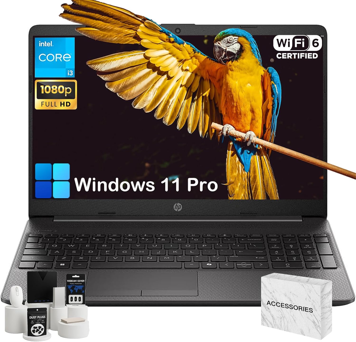 HP 250G-Series Premium Business Laptop – 15.6″ Full HD Display • 13th Gen Intel i3-1315U CPU (Up to 4.5Ghz) • Wi-Fi 6 • Numeric Keypad • Win 11 Pro • Camera • w/Accessories (32GB RAM | 1TB SSD)