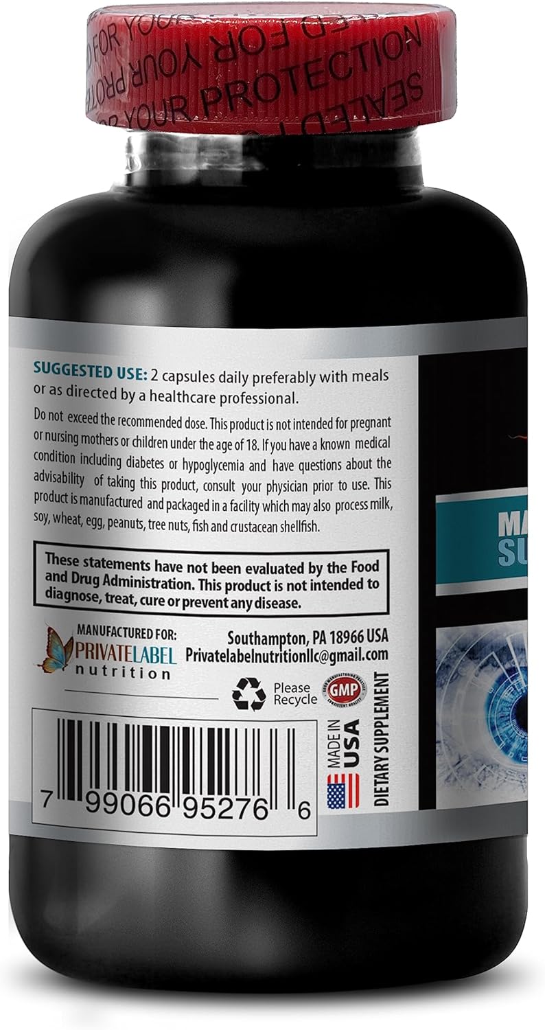 grape seed extract organic - ADVANCED VISION FORMULA - taurine amino acid, Improves Vision, Lutein And Zeaxanthin, organic eye supplements for adults over 50, milk thistle organic - 3 Bottles 180Caps