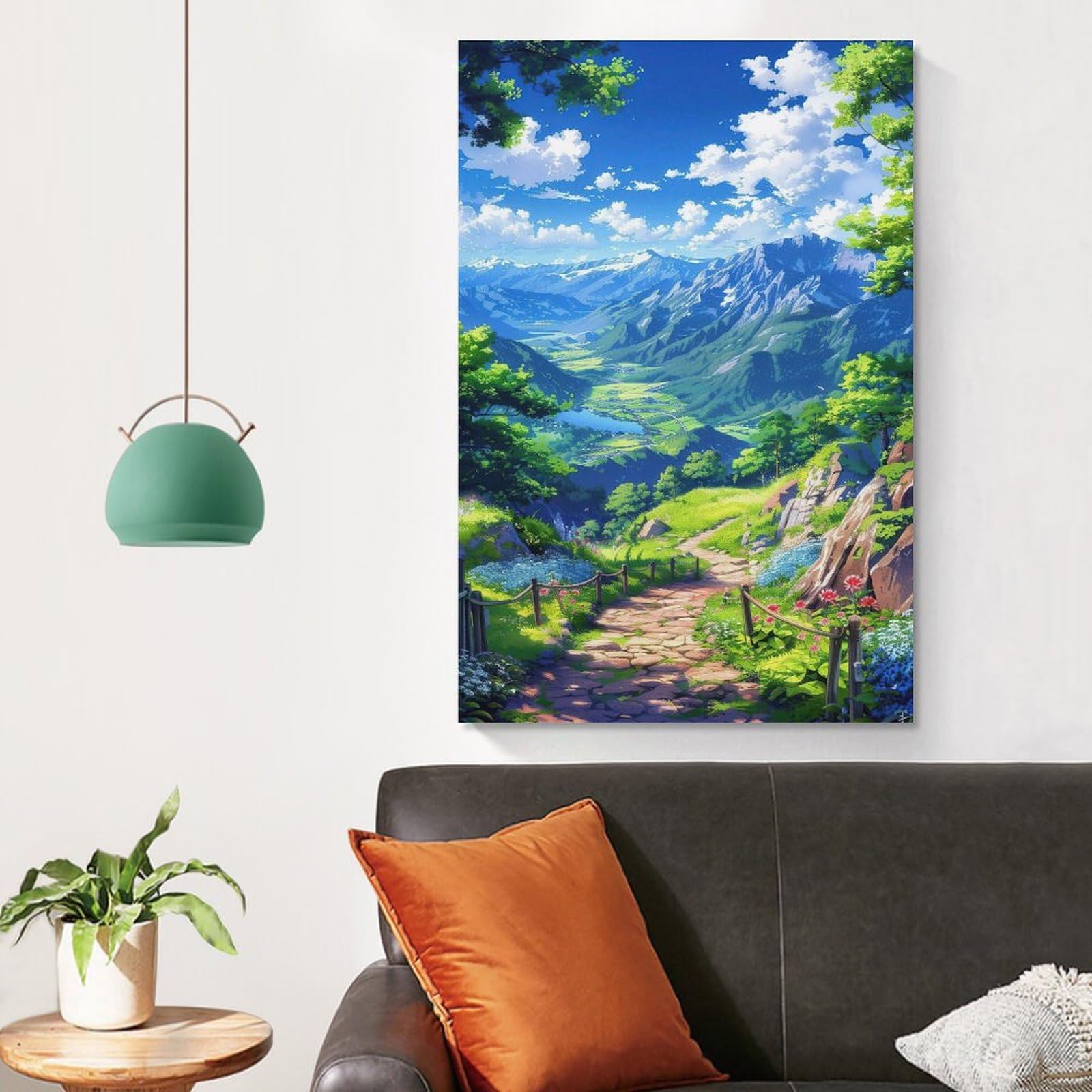 Amazon.co.jp: ポスター 山 自然 風水 絵 山の絵 緑の絵 玄関 開運