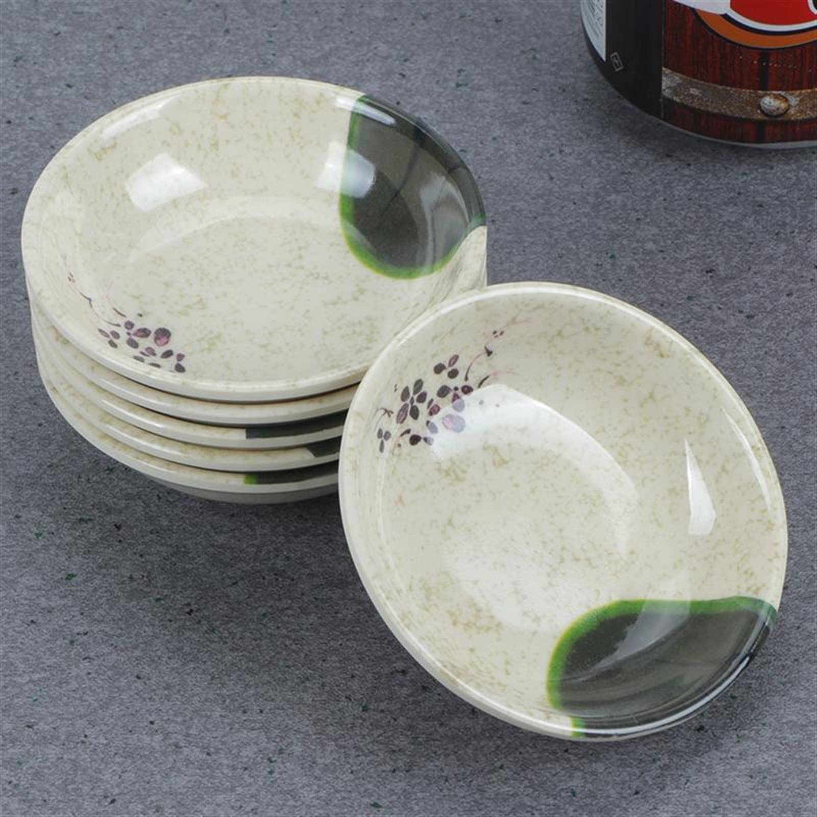 Dipschalen 6 stücke Tauchschale Sauce Platten Wiederverwendbare Sauce Container Küche Kleine Tauchschale for Restaurant Home Snackschalen (Color : Lucky Bamboo)