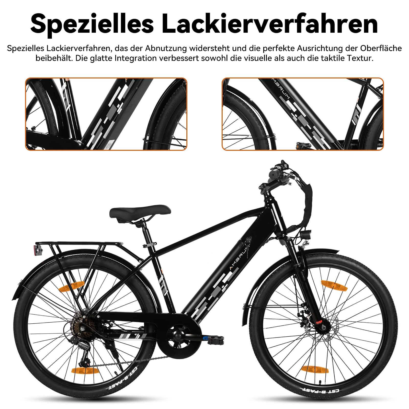 Hiland VTT électrique 26 ", avec moteur de 250 W, batterie 36 V 7,8 Ah/10,4 Ah, freins à disque, 7 vitesses pour hommes et femmes