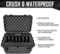 Vista 3 de DORO - Estuche rígido para 7 pistolas 14, con inserto de espuma personalizado MyCaseBuilder, impermeable, resistente, pistola tácticaarma de fuego