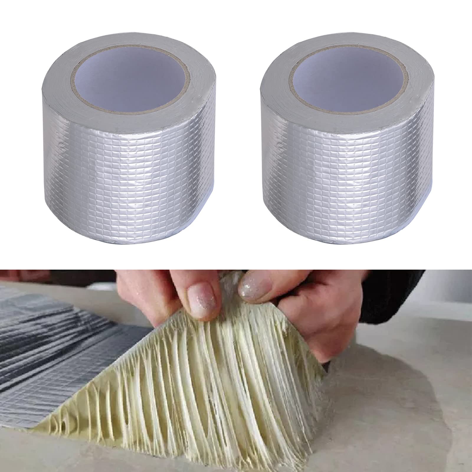 Aluminium waterdichte tape, 5 m x 20 cm, zelfklevende afdichtband, afdichtband, butylrubber, aluminiumfolie, voor daklekkage, oppervlaktescheuren, vensterbankspleet, buisbreuk