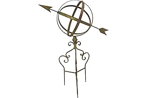 Colossal Metallic Garden Sphere: Adorned with Arrow and Majestic Stand