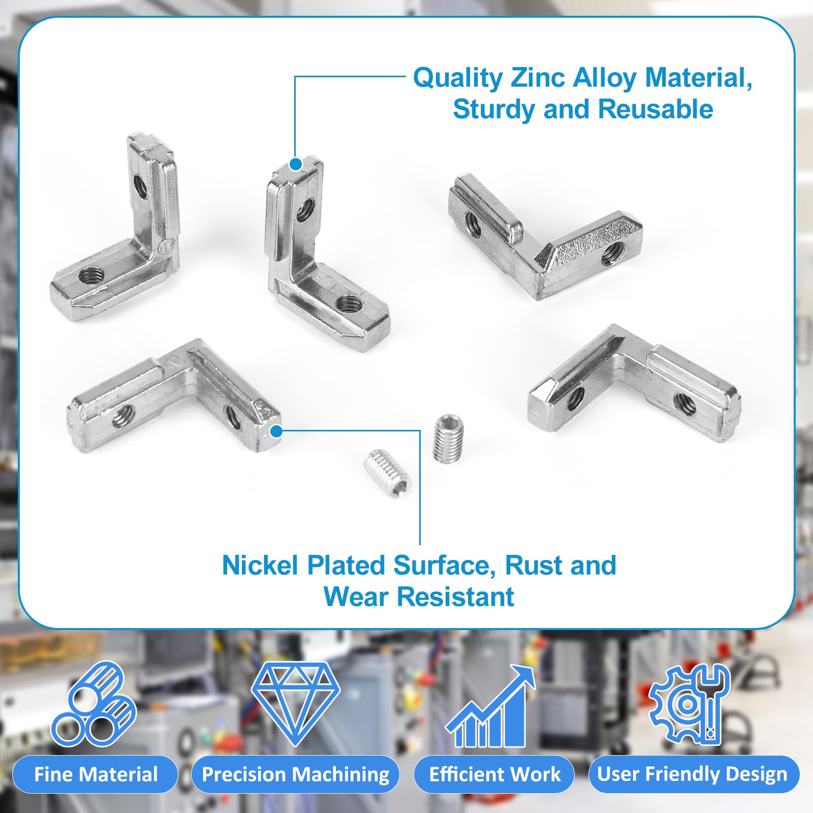 20 sztuk kątowników wewnętrznych z rowkiem T, 3030 M6 profil aluminiowy, łącznik 6 T Slot 90°, łącznik narożny wewnętrzny z 40 śrubami, profile aluminiowe, łączniki kątowe do profilu aluminiowego