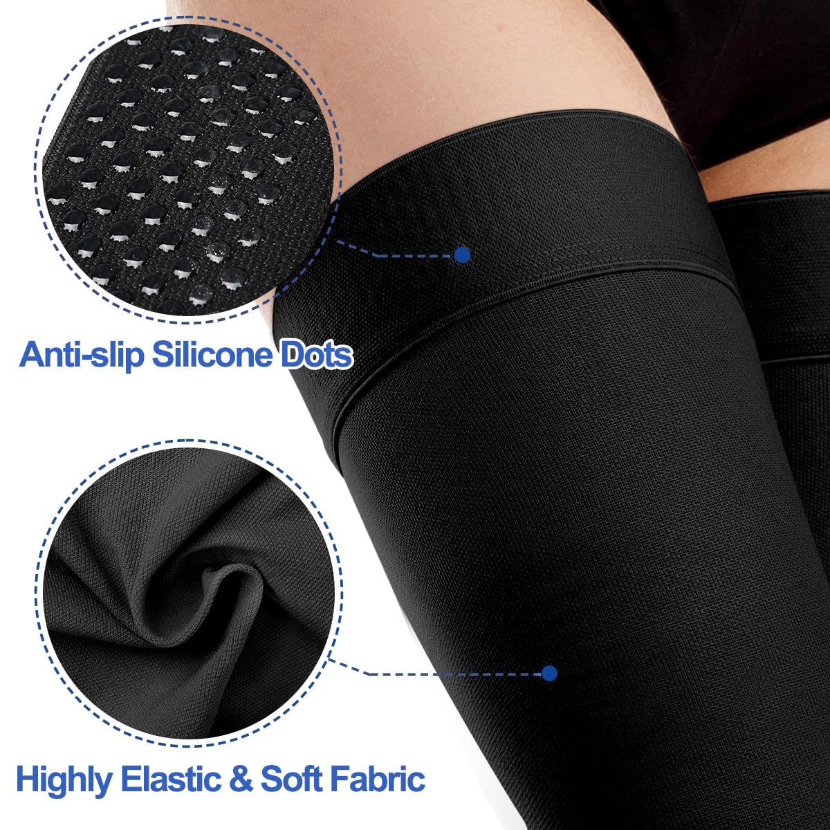 Calze a compressione medicale donna uomo, 20-30 mmHg Sostegno graduato, calze di sostegno Punta chiusa lunga sulla coscia per vene varicose, edema