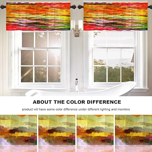 Miniatura 774 de Cenefas de cocina modernas con patrón de cobre marrón dorado para ventanas, cenefas opacas abstractas de marcas de arañazos y cortinas opacas