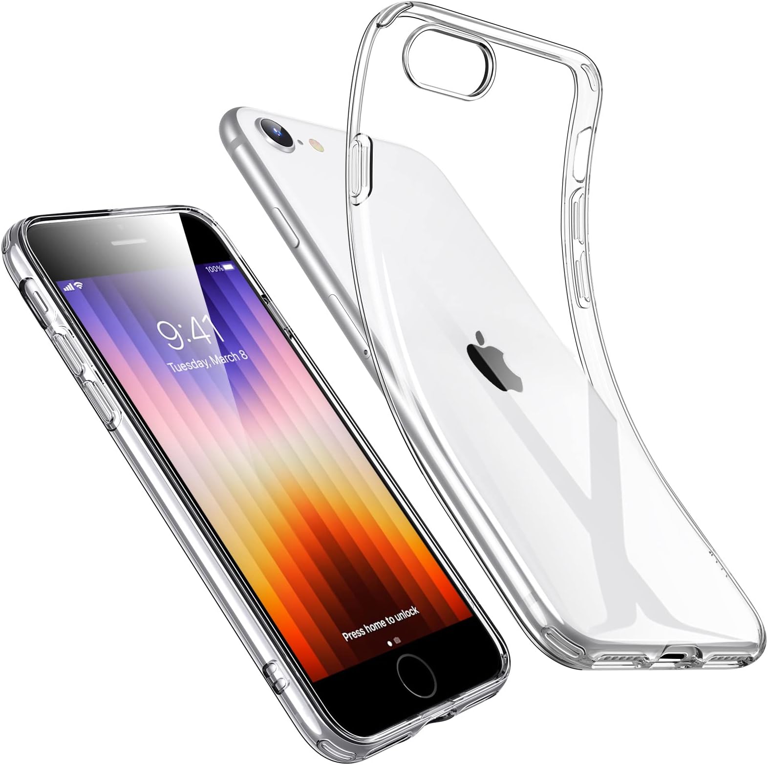ESR Essential Zero Designed for iPhone SE 2020 Case, iPhone 8 Case, iPhone 7 Case, [Yellowing-Resistant TPU] [1.1 mm Thick Back Case] [Shock-Absorbing Air-Guard Corners] Flexible Silicone Case, Clear