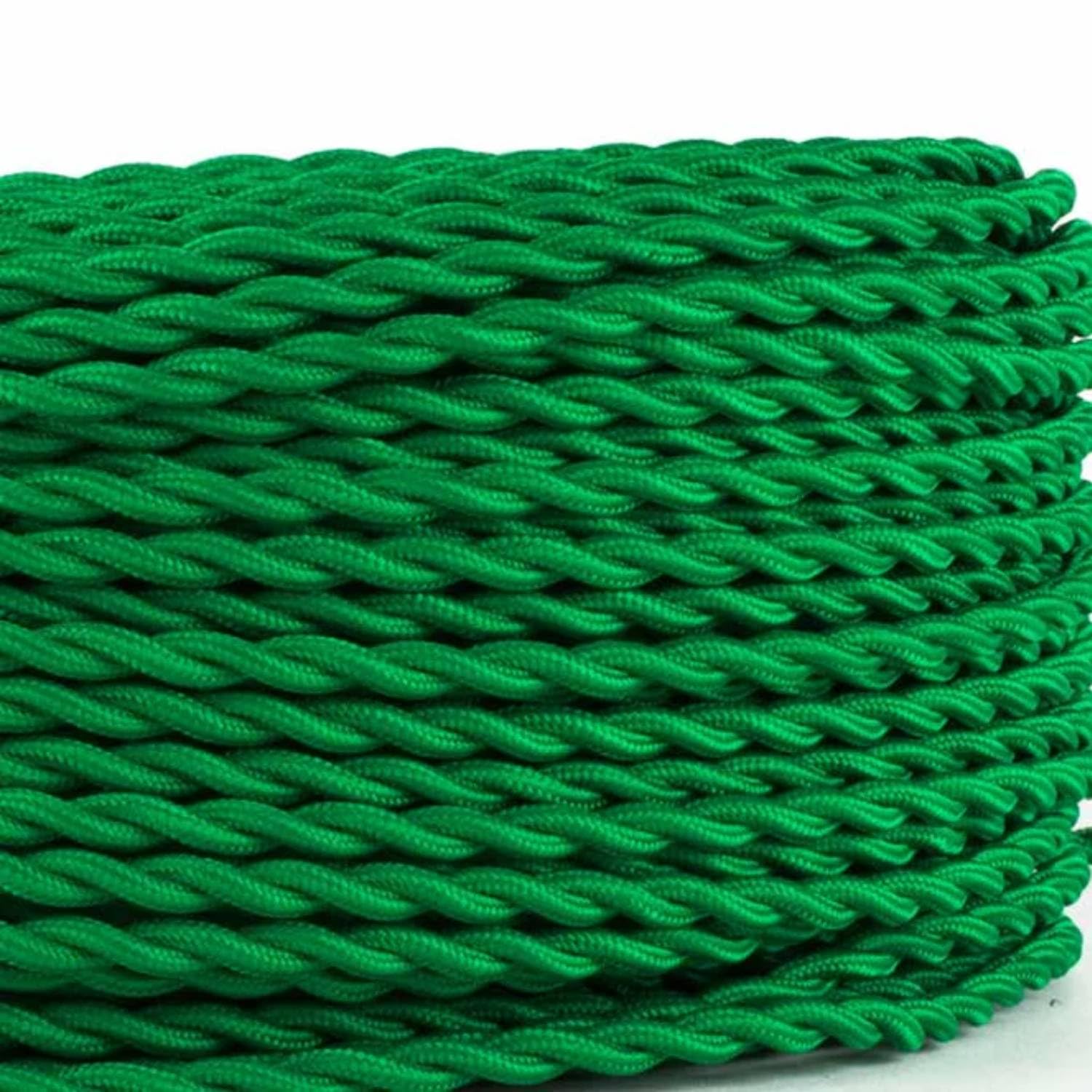 5 Meter Vintage 3 Core Twisted Electric Cable Fabric Covered Wire Italian Braided 0.75 mm Electrical Cable Flexible Wire for Lighting Other Appliances — image 1