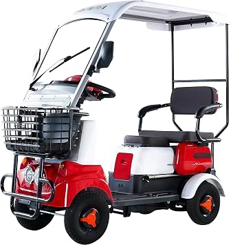 Senior Mobility Scooter with Adjustable Seats, 3 Riding Modes, MP3 Player, Anti-Slip Tires, for Grocery Shopping, Neighborhood Tours & Senior MobilityLead-Acid battery-650W+60V32AH
