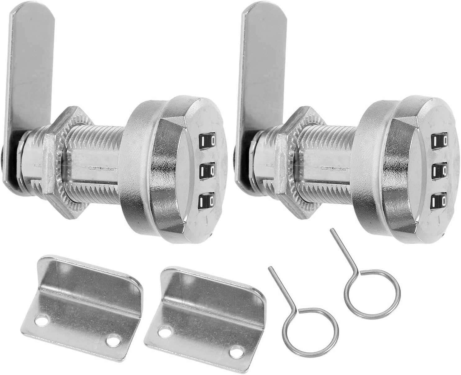 PRETYZOOM 2 Sets Mechanical Password Cabinet Locks with Zinc Alloy and Plastic Construction, Space Saving High Security Combination Locks for Drawers and Mailboxes, Suitable for Home