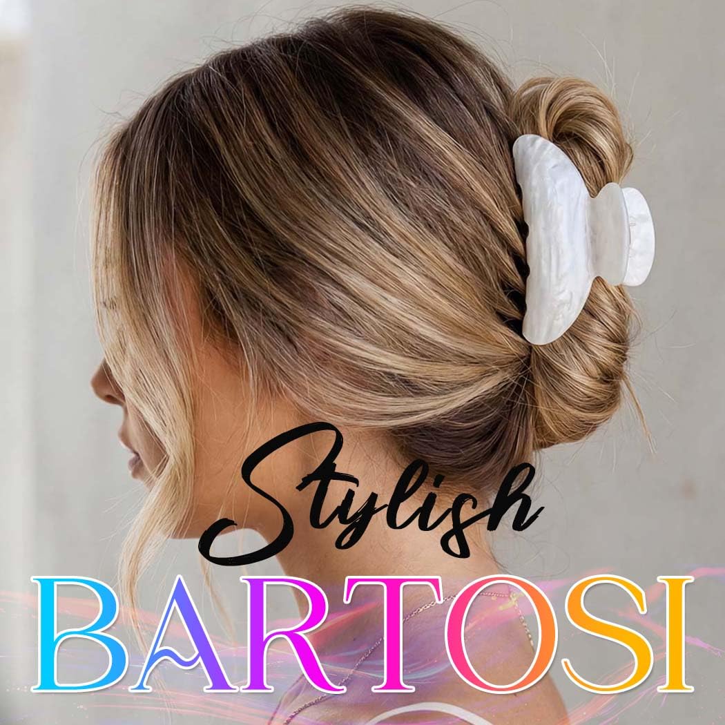 BARTOSI Acrylic Claw Clips Pink Hair Clips Medium Claw Hair Clip Cute Hair Accessories for Women and Girls (Pack of 2) - Image 7