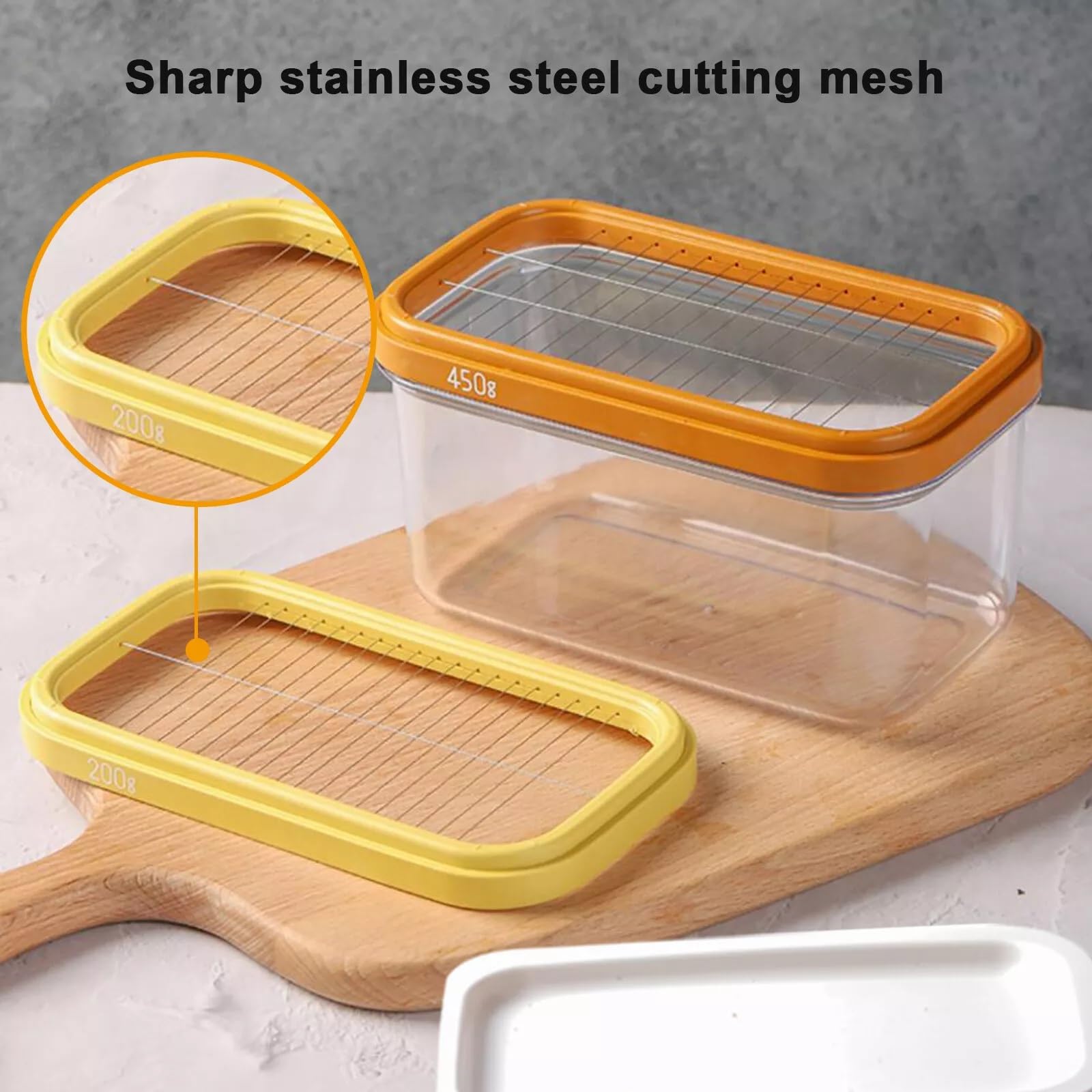 Istara Baking Sealing Easy to Use Plastic Butter Cutting Box Butter Cutter Dish Cheese Keeper Storage Container 3