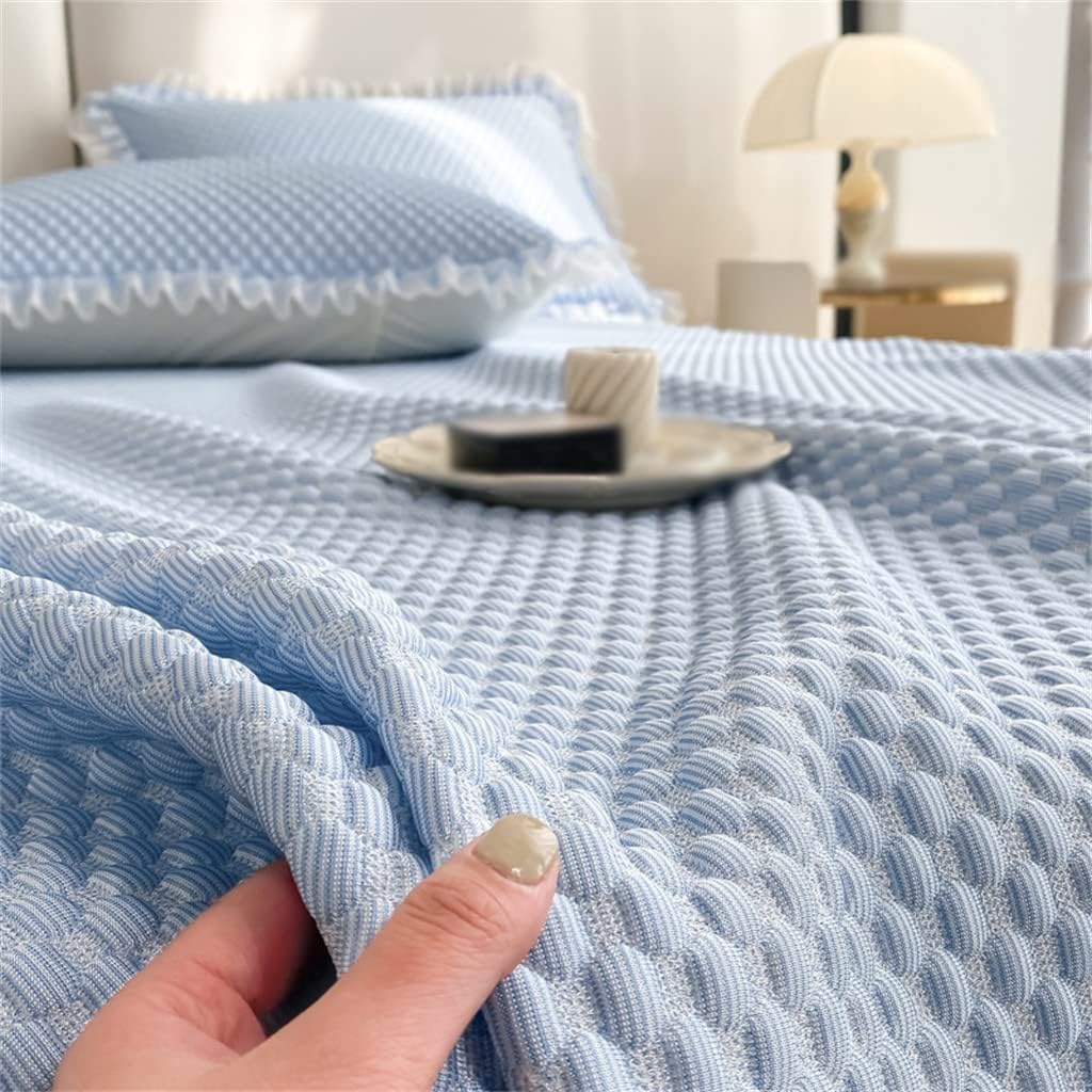 Cool Sense of Ice Bean Mat Three-piece Set Foldable Washed Soft Bed Hat Skirt image 2