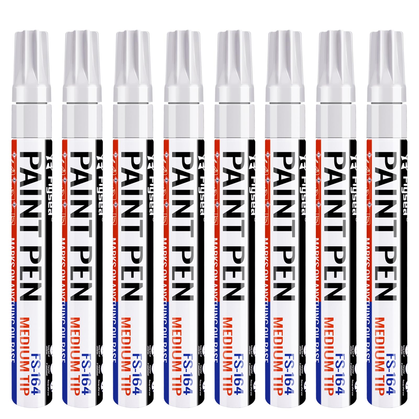 Alitastro White Paint Pens 8 Pack Permanent Oil-based Paint Markers, 2-3mm