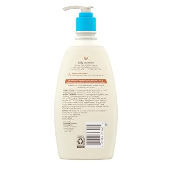 Aveeno Baby Daily Moisture Gentle Body Wash & Shampoo with Oat Extract, 2-in-1 Baby Bath Wash & Hair Shampoo, Tear- & Paraben-Free for Hair & Sensitive Skin, Lightly Scented, 18 fl. oz