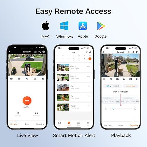 Miniatura 8 de LongPlus Sistema de cámara de seguridad inteligente 4K 8CH para el hogar, 4 unidades, sistema de cámaras IP PoE con cable para exteriores