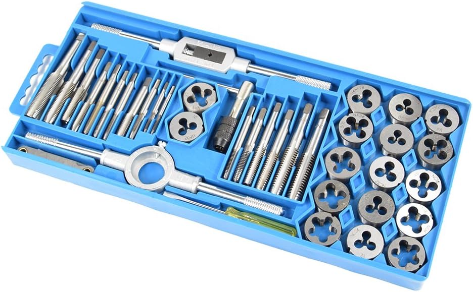 40 PC Metric Tap and Die Set Hand Threading Tool Tungsten Carbide Tap Die Screw Thread Making Tool Bit Set